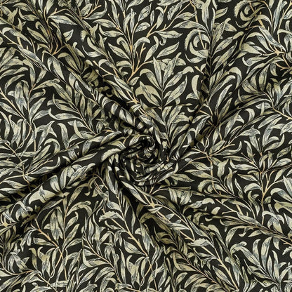 William Morris Willow Bough Tablecloth, Ebony Black, Handmade in UK