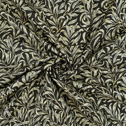 William Morris Willow Bough Tablecloth, Ebony Black, Handmade in UK