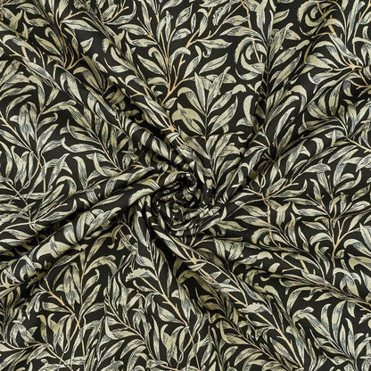 William Morris Willow Bough Tablecloth, Ebony Black, Handmade in UK