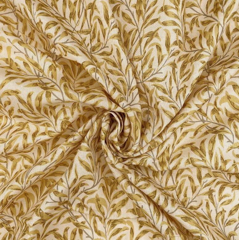 William Morris Willow Bough Tablecloth Ochre Yellow , Rectangle Tablecloth , William Morris Tablecloth , Round Tablecloth , Oval Tablecloth