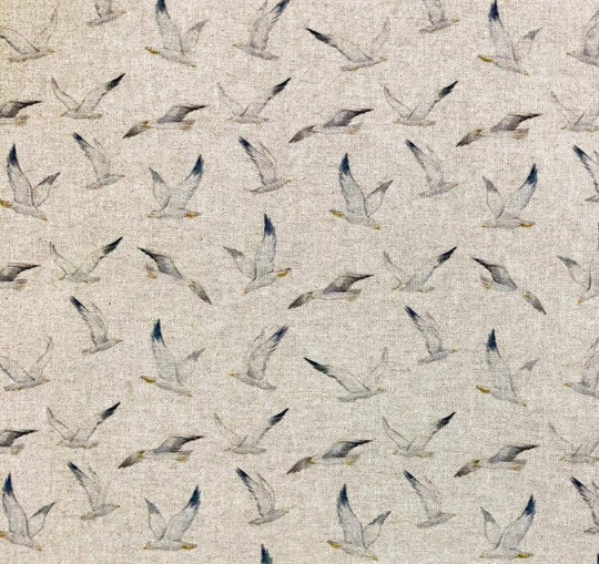 Coastal Seagulls Tablecloth , Linen Look Tablecloth , Round Tablecloth , Oval Tablecloth , Rectange Tablecloth