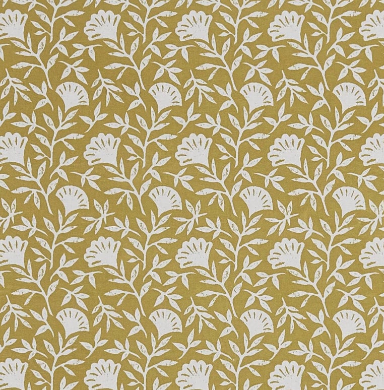 Scandi Floral Flowers Tablecloth, Melby Flower Ochre Tablecloth , Round Oval Square Rectangle Tablecloth , Tablecloth UK