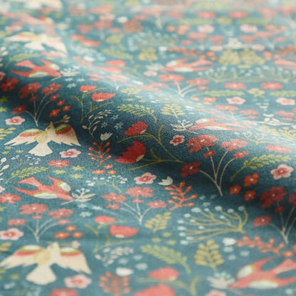 Folklore Birds Floral Jade Green Tablecloth , Flowers Tablecloth , Floral Tablecloth , Round Rectangle Tablecloth , Oval Tablecloth