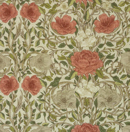 William Morris Ophelia Floral Tablecloth: Chintz Red, Handmade UK