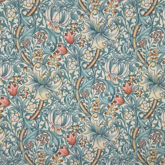 William Morris Coated Tablecloth Golden Lily, Water Resistant Outdoor, Round Oval Rectangle