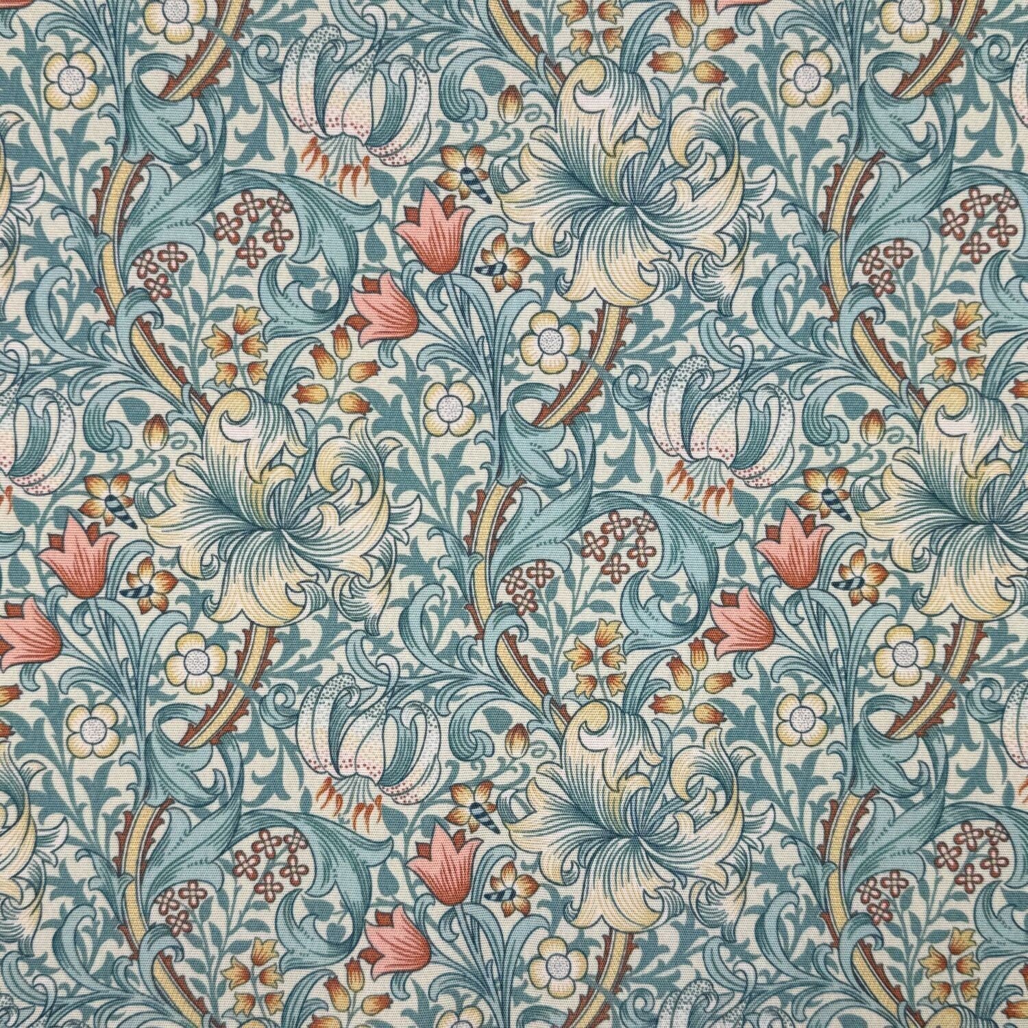 William Morris Coated Tablecloth Golden Lily, Water Resistant Outdoor, Round Oval Rectangle