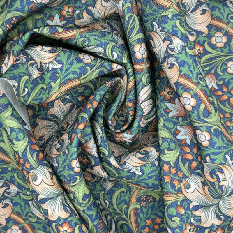 William Morris Golden Lily Coated Tablecloth , Water Resistant Tablecloths , Outdoor Tablecloth , Round Oval Rectangle Tablecloth