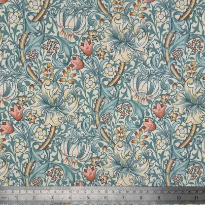 William Morris Coated Tablecloth Golden Lily, Water Resistant Outdoor, Round Oval Rectangle