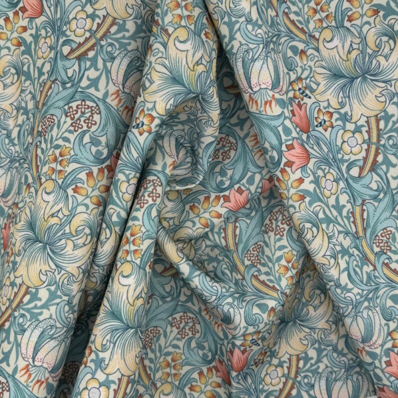 William Morris Coated Tablecloth Golden Lily, Water Resistant Outdoor, Round Oval Rectangle