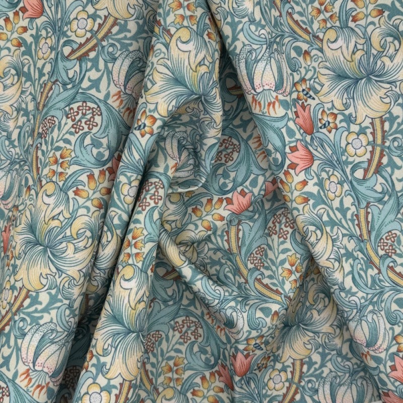 William Morris Coated Tablecloth Golden Lily, Water Resistant Outdoor, Round Oval Rectangle
