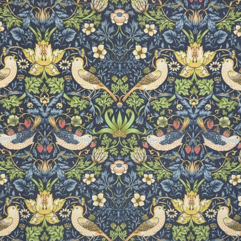 Oval William Morris Coated Tablecloth Strawberry Thief , Water Resistant Tablecloths , Outdoor Tablecloth , Round Oval Rectangle Tablecloth