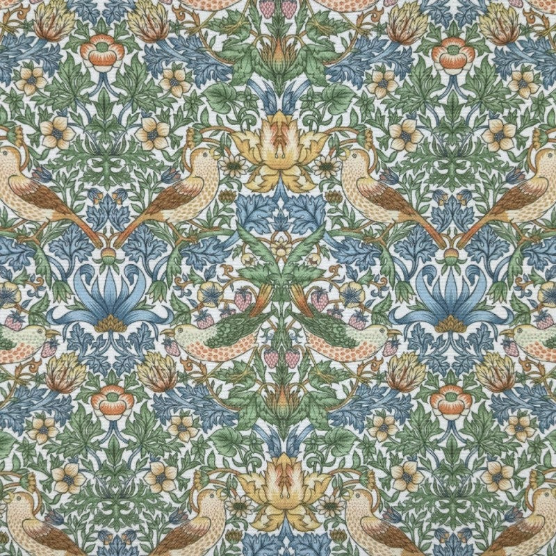 William Morris Coated Tablecloth Strawberry Thief , Water Resistant Tablecloths , Outdoor Tablecloth , Round Oval Rectangle Tablecloth