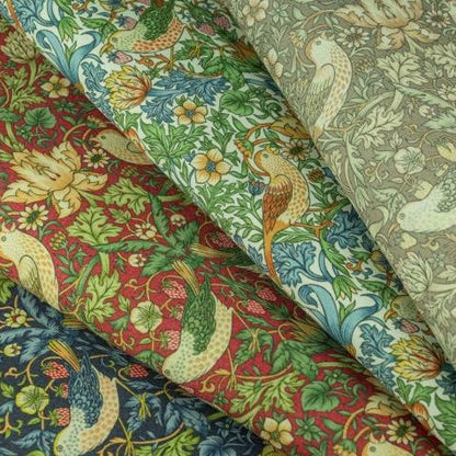 William Morris Coated Tablecloth Strawberry Thief Natural , Water Resistant Tablecloths , Outdoor Tablecloth , Round Oval Tablecloth