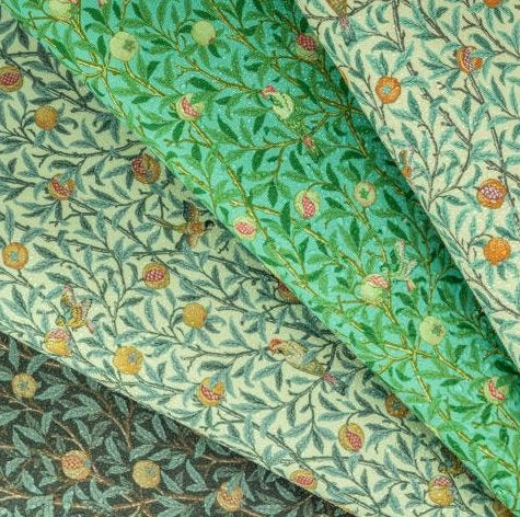 William Morris Coated Tablecloth Birds & Pomegranate , Water Resistant Tablecloths , Outdoor Tablecloth , Round Oval Rectangle Tablecloth