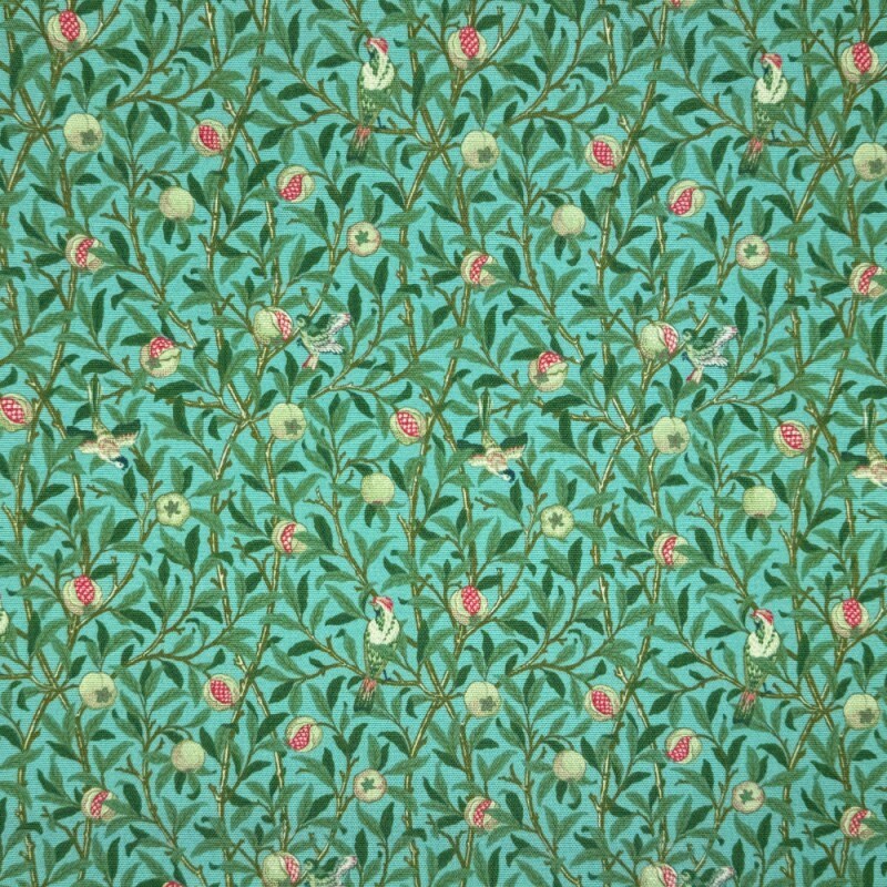 William Morris Coated Tablecloth Birds & Pomegranate , Water Resistant Tablecloths , Outdoor Tablecloth , Round Oval Rectangle Tablecloth