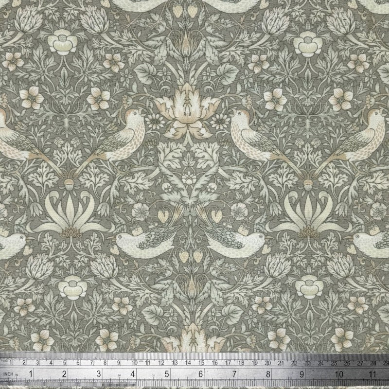 William Morris Coated Tablecloth Strawberry Thief Natural , Water Resistant Tablecloths , Outdoor Tablecloth , Round Oval Tablecloth