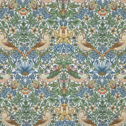William Morris Coated Tablecloth Strawberry Thief Blank , Water Resistant Tablecloths , Outdoor Tablecloth , Round Oval Rectangle Tablecloth