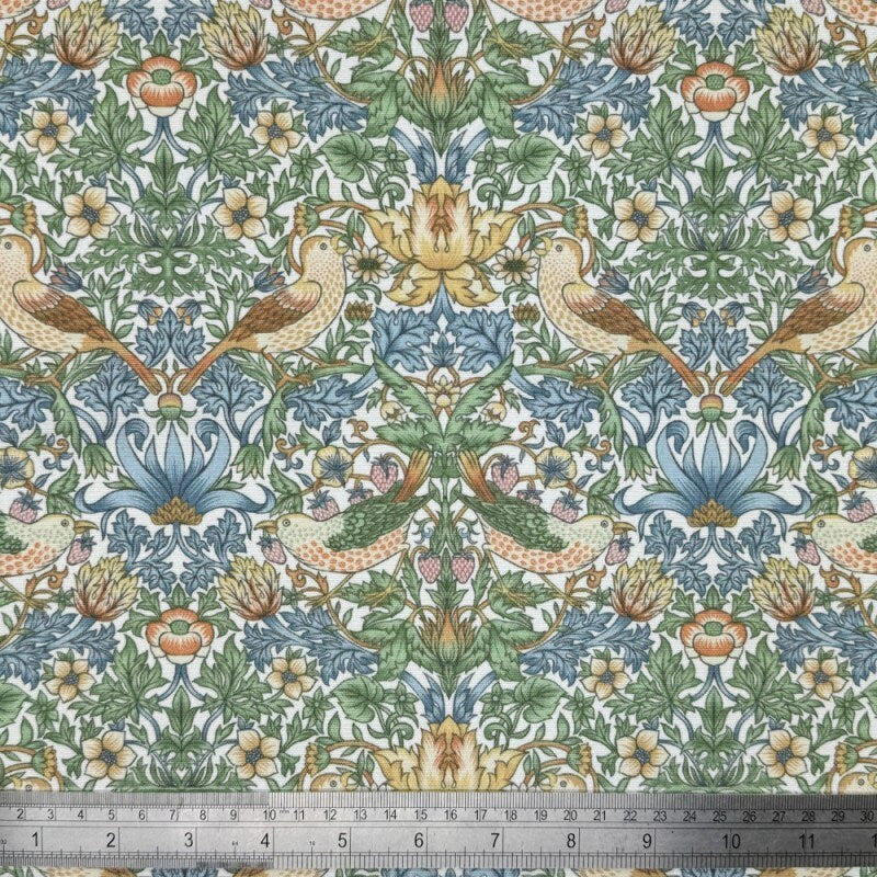 William Morris Coated Tablecloth Strawberry Thief Blank , Water Resistant Tablecloths , Outdoor Tablecloth , Round Oval Rectangle Tablecloth