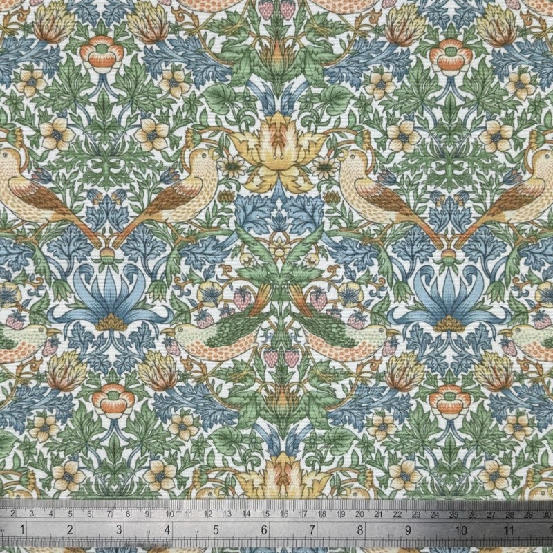 William Morris Coated Tablecloth Strawberry Thief Blank , Water Resistant Tablecloths , Outdoor Tablecloth , Round Oval Rectangle Tablecloth