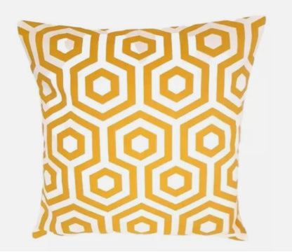 Yellow Ochre Geometric Cushion Cover , Throw Pillow , Scatter Cushions , Cushion Cover UK