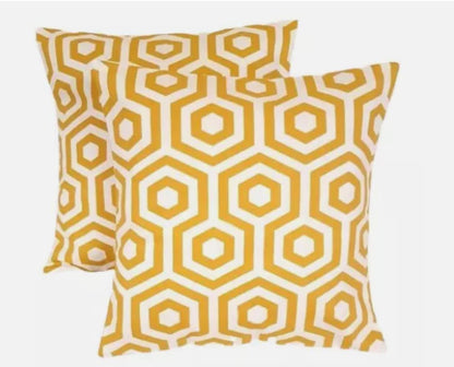 Yellow Ochre Geometric Cushion Cover , Throw Pillow , Scatter Cushions , Cushion Cover UK