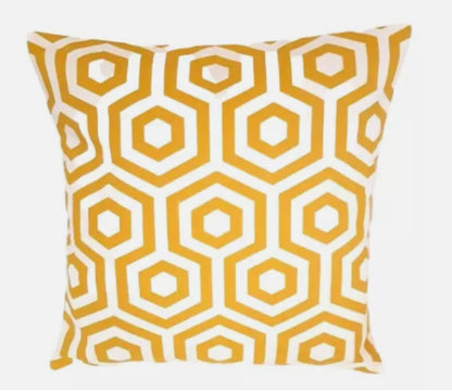 Yellow Ochre Geometric Cushion Cover , Throw Pillow , Scatter Cushions , Cushion Cover UK