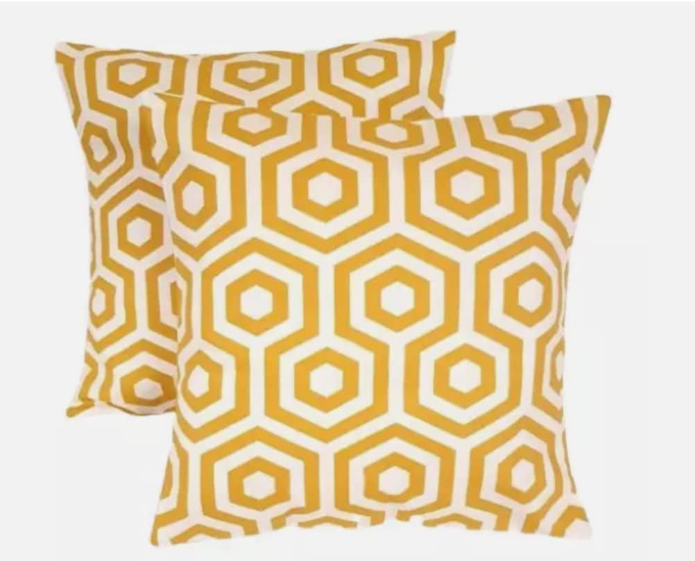 Yellow Ochre Geometric Cushion Cover , Throw Pillow , Scatter Cushions , Cushion Cover UK