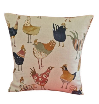 Harriet Vintage Chicken Hens Cushion Cover , Throw Pillow , Scatter Cushions , Cushion Cover UK