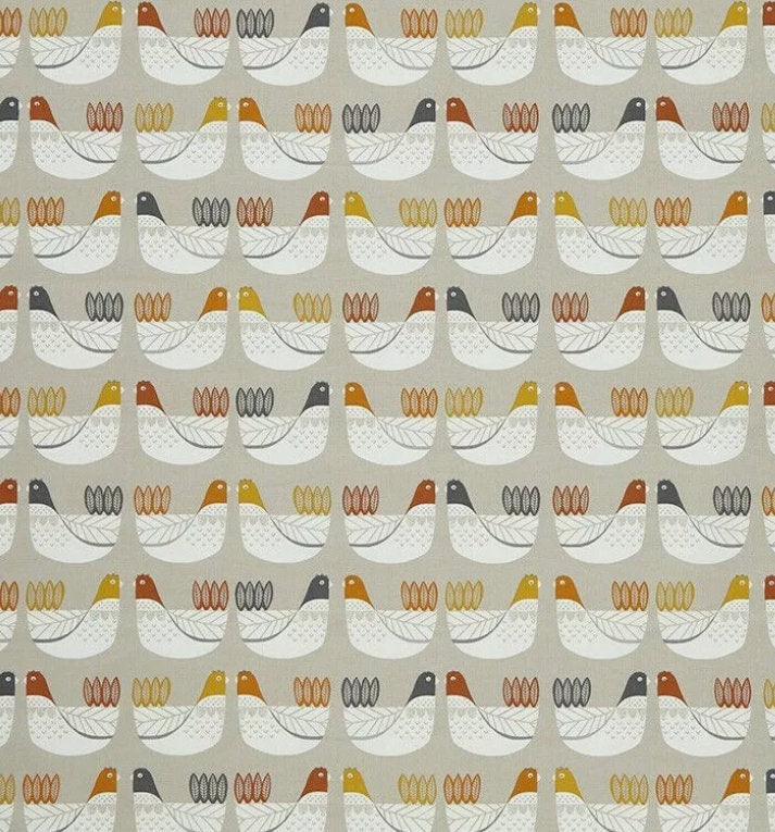 Tangerine Cluck Cluck Tablecloth , Hens Cotton Table Cloth , Round Oval Rectangle