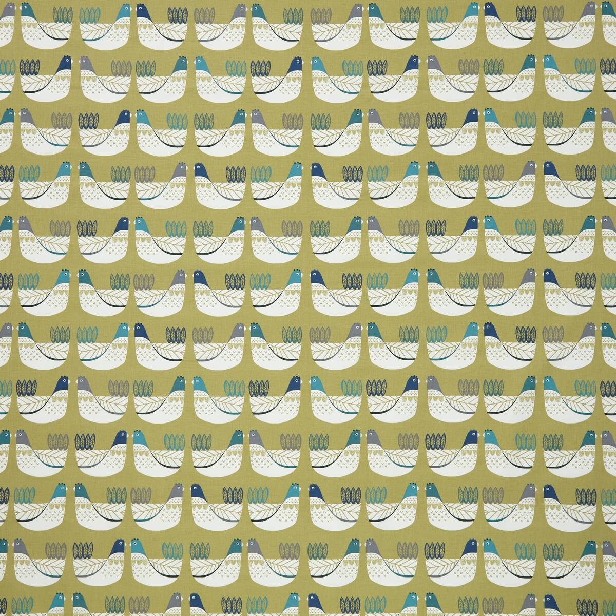 Cluck Cluck Hens Chicken Capri Green Cotton Tablecloth , Handmade Uk