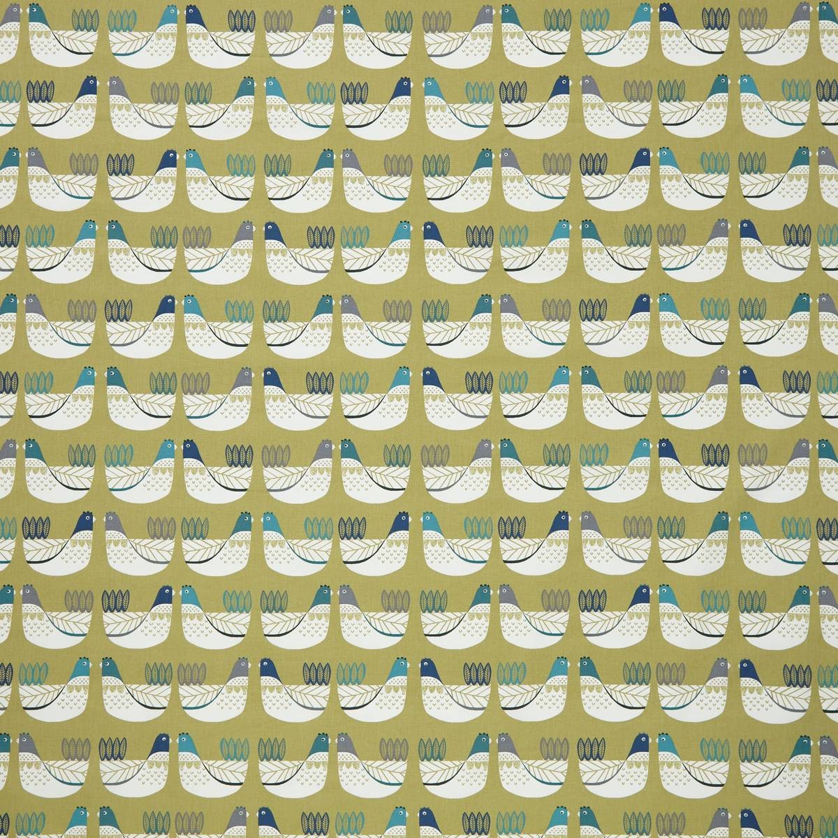 Cluck Cluck Hens Chicken Capri Green Cotton Tablecloth , Handmade Uk