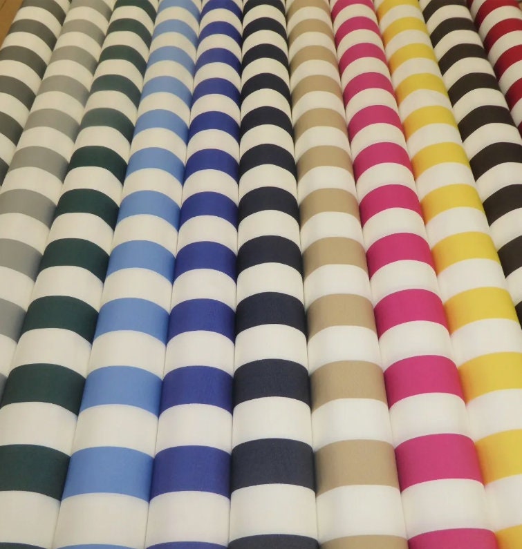 Striped Water Resistant Tablecloth, Outdoor PV Coated Fabric, Handmade UK