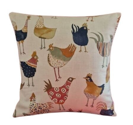 Harriet Vintage Chicken Hens Cushion Cover , Throw Pillow , Scatter Cushions , Cushion Cover UK