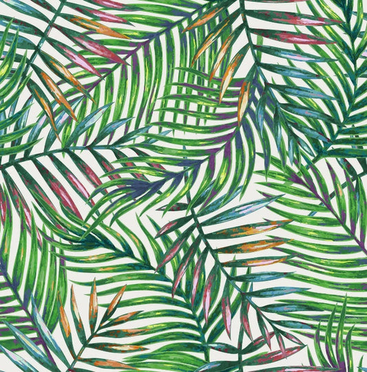 Rainbow Palm Leaf Tablecloth: Water Resistant Outdoor Fabric, Handmade in UK