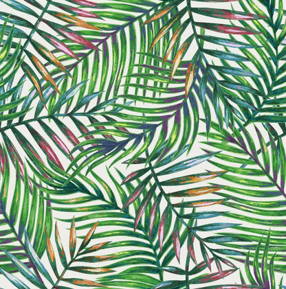 Rainbow Palm Leaf Tablecloth: Water Resistant Outdoor Fabric, Handmade in UK