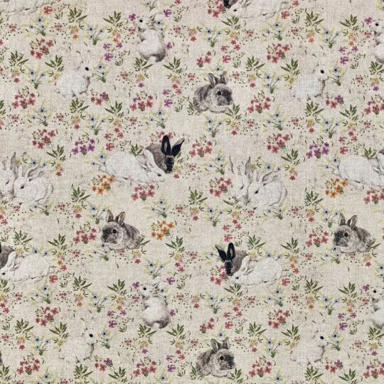 Bunny Rabbits Tablecloth , Easter Tablecloth , Floral Tablecloth , Tablecloth UK , Oval Tablecloth
