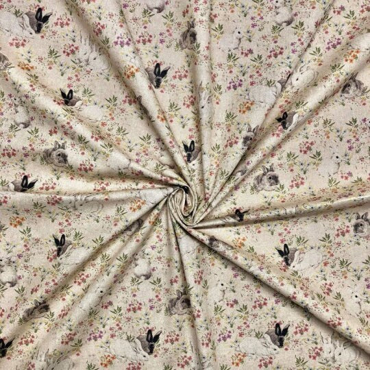 Bunny Rabbits Tablecloth , Easter Tablecloth , Floral Tablecloth , Tablecloth UK , Oval Tablecloth