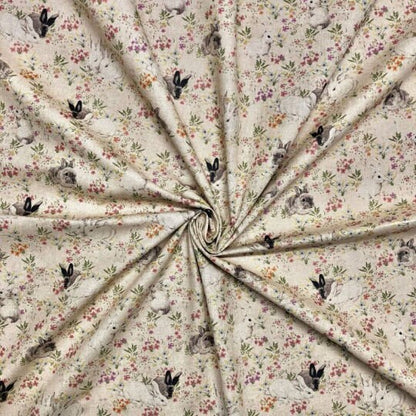 Bunny Rabbits Tablecloth , Easter Tablecloth , Floral Tablecloth , Tablecloth UK , Oval Tablecloth
