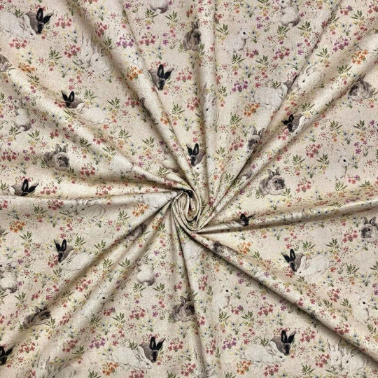 Bunny Rabbits Tablecloth , Easter Tablecloth , Floral Tablecloth , Tablecloth UK , Oval Tablecloth