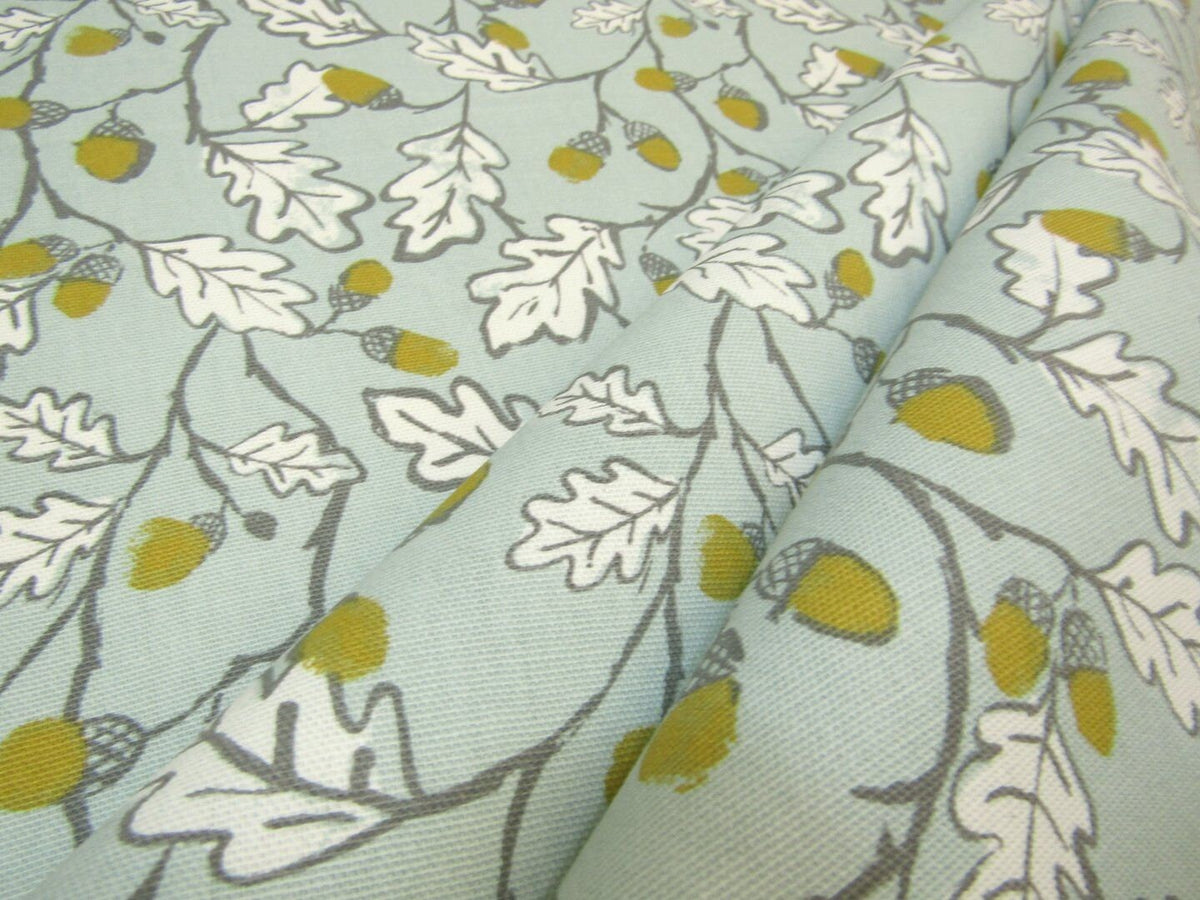 Acorn Trail Duckegg Blue Tablecloth: Cotton Linen Look, Handmade UK