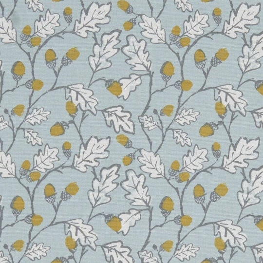 Acorn Trail Duckegg Blue Tablecloth: Cotton Linen Look, Handmade UK