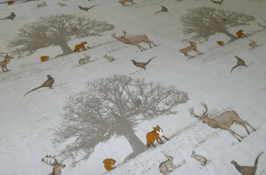 Tatton Autumn Wildlife Tablecloth, Cotton Linen Look, Handmade