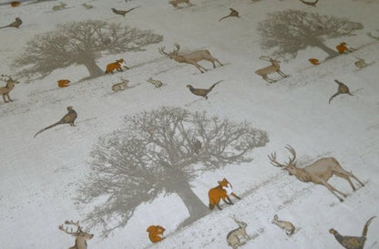 Tatton Autumn Wildlife Tablecloth, Cotton Linen Look, Handmade