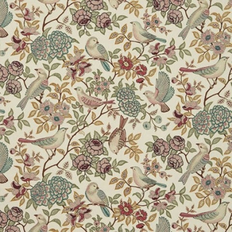 Heritage Floral Bird Fern Beige Tablecloth , Round Oval Tablecloth , Square Tablecloth , Tablecloth UK