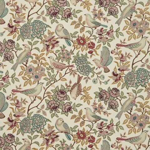 Heritage Floral Bird Fern Beige Tablecloth , Round Oval Tablecloth , Square Tablecloth , Tablecloth UK