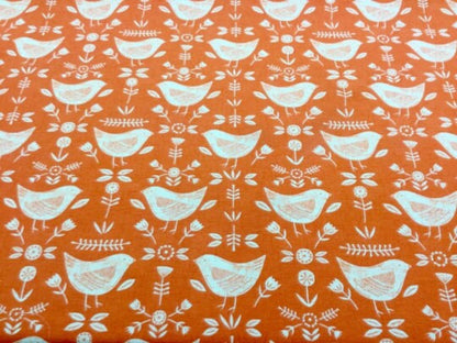 Oval Scandi Birds Tablecloth , Fryetts Narvik Birds Tablecloth , Round Oval Tablecloth , Rectangle Tablecloth , Orange Tablecloth