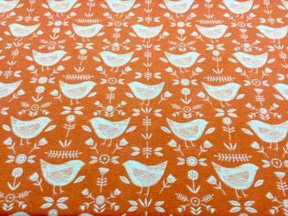 Scandi Birds Tablecloth , Fryetts Narvik Birds Tablecloth , Round Oval Tablecloth , Rectangle Tablecloth , Orange Tablecloth