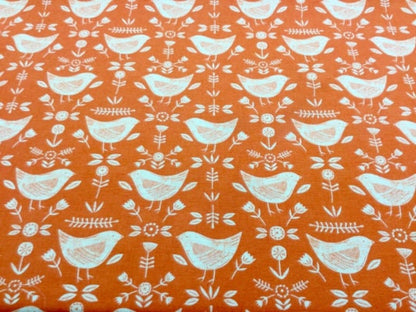Oval Scandi Birds Tablecloth , Fryetts Narvik Birds Tablecloth , Round Oval Tablecloth , Rectangle Tablecloth , Orange Tablecloth