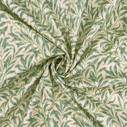 William Morris Willow Bough Tablecloth: Duckegg Cotton, Handmade in UK