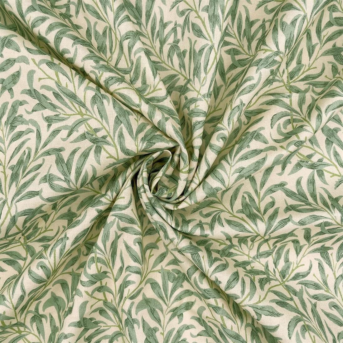 William Morris Willow Bough Tablecloth: Duckegg Cotton, Handmade in UK